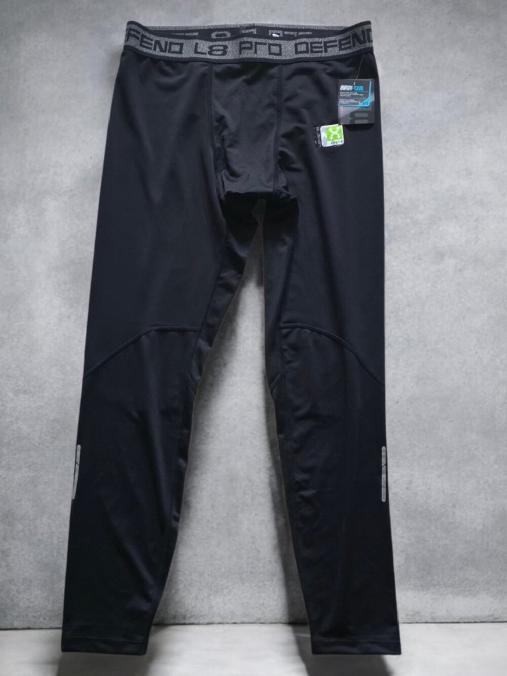 NWT LAYER 8 (LG) Rich Black Under Layer Leggings Qwick Cool Stretch